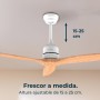 Cecotec Ventilador de Techo EnergySilence Aero 5270 DarkWood, Motor DC 40W, Diámetro 132 cm, 3 Aspas, Mando, Temporizador, 6