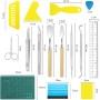 19 Piezas de Vinilo Herramientas de deshierbe Accesorios de Plotter de Acero Inoxidable HTV + 1 Pieza de tapete de Corte A5