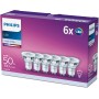 Philips - Bombilla LED cristal 50W, GU10, luz blanca cálida, transparente, no regulable, 6 Unidad