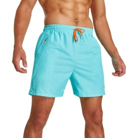 JustSun Bañador Hombre con Bolsillo Cremallera Surferos Impermeable Secado Rápido con Forro de Malla
