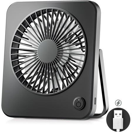 OUILA Mini ventilador usb portatil 3 en 1, silencioso potente 3 velocidades, pequeño para camping, escritorio, biblioteca,