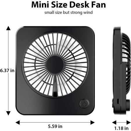 OUILA Mini ventilador usb portatil 3 en 1, silencioso potente 3 velocidades, pequeño para camping, escritorio, biblioteca,