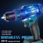 Brushless Taladro Percutor a Bateria 21V, Taladro Atornillador Electrico, Taladro Atornillador Batería Inalámbrico
