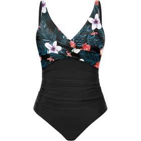 Tuopuda Bañadores Mujer Reductor Barriga Bañador Push up con Relleno V-Cuello Trajes de Baño Una Pieza Monokini Bañador Natacion