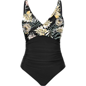 Tuopuda Bañadores Mujer Reductor Barriga Bañador Push up con Relleno V-Cuello Trajes de Baño Una Pieza Monokini Bañador Natacion