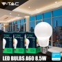 V-TAC 10x Bombillas LED E27, Edison - A60, 8,5W (Equivalente a 60W) - 806 Lumen - 4000K Blanco Neutro - Apertura del Haz de Luz