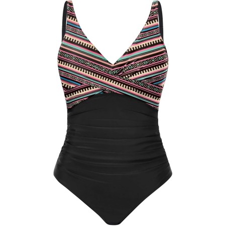 Tuopuda Bañadores Mujer Reductor Barriga Bañador Push up con Relleno V-Cuello Trajes de Baño Una Pieza Monokini Bañador Natacion