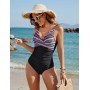 Tuopuda Bañadores Mujer Reductor Barriga Bañador Push up con Relleno V-Cuello Trajes de Baño Una Pieza Monokini Bañador Natacion