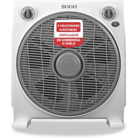 SOGO Ventilador Rotatorio Box-Fan 12" Con Rejilla Giratoria Multidireccional - Ventilador De Bajo Ruido Con Temporizador - 3