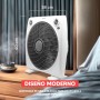 SOGO Ventilador Rotatorio Box-Fan 12" Con Rejilla Giratoria Multidireccional - Ventilador De Bajo Ruido Con Temporizador - 3