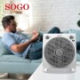 SOGO Ventilador Rotatorio Box-Fan 12" Con Rejilla Giratoria Multidireccional - Ventilador De Bajo Ruido Con Temporizador - 3