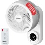 SOGO Ventilador de Pared Oscilante - Función de Circulación Vórtice - Mando a Distancia y Temporizador de 12h - Motor Silencioso