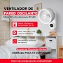SOGO Ventilador de Pared Oscilante - Función de Circulación Vórtice - Mando a Distancia y Temporizador de 12h - Motor Silencioso