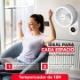 SOGO Ventilador de Pared Oscilante - Función de Circulación Vórtice - Mando a Distancia y Temporizador de 12h - Motor Silencioso