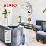 SOGO Ventilador de Pared Oscilante - Función de Circulación Vórtice - Mando a Distancia y Temporizador de 12h - Motor Silencioso