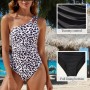 USUN Trajes de Baño De Una Pieza para Mujer Alta Cuello en V Control de Barriga Fruncido Bañador Reductores Barriga Monokinis