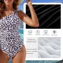 USUN Trajes de Baño De Una Pieza para Mujer Alta Cuello en V Control de Barriga Fruncido Bañador Reductores Barriga Monokinis