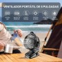 Mini Ventilador de Mesa Pinza USB Portatil, 8000mAh Recargable, 5 Velocidades, Control Remoto,Pantalla LED, Rotación de 360°