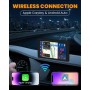Pantalla Coche, 9" Pantalla Carplay Coche para Apple y Android con HD 1080P Cámara Trasera y Delantera, Navegación GPS,
