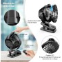 Mini Ventilador de Mesa Pinza USB Portatil, 8000mAh Recargable, 5 Velocidades, Control Remoto,Pantalla LED, Rotación de 360°