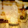 BXROIU Guirnaldas de luces a pilas,3 modos y temporizador,alambre plateado cadenas de 5 metros 50 LEDs,para decorar dormitorios,