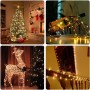 BXROIU Guirnaldas de luces a pilas,3 modos y temporizador,alambre plateado cadenas de 5 metros 50 LEDs,para decorar dormitorios,