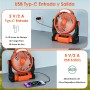 Dreamhigh® 15000mAh Camping Ventilador con Lámpara LED, Ventilador Recargable Portátil, 3 Velocidades, Rotación de 270°,