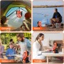 Dreamhigh® 15000mAh Camping Ventilador con Lámpara LED, Ventilador Recargable Portátil, 3 Velocidades, Rotación de 270°,