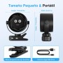 HiLUNDA Ventilador de Mesa Portatil USB Recargable - 4000mAh Ventiladores Pequeño con Clip/Gancho,5 Velocidades,360°