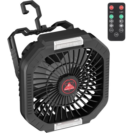 Diealles Shine Ventilador Camping, 15000mAh Ventilador Recargable, Ventiladores de Camping con Linterna LED, Ventiladores de