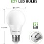 Lepro Bombilla LED E27, Luz Cálida 2700K 8.5W, 806lm, Equivalente a Bombilla 60 W Convencional, Bombilla E27 LED Cálido, Ahorro