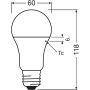 Osram Lámpara LED Base Classic A, en forma de bombilla con casquillo E27, no regulable, reemplaza 100 vatios, mate, blanco frío