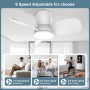 Ateroll Ventilador de Techo con Luz, Ø76CM, LED Regulable 3CCT (3000K-4000K-5000K), 1500LM Ventilador de Techo con Mando a