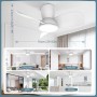 Ateroll Ventilador de Techo con Luz, Ø76CM, LED Regulable 3CCT (3000K-4000K-5000K), 1500LM Ventilador de Techo con Mando a