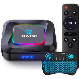 CHROX Android 13.0 TV Box, VONTAR R3 4G RAM 128G ROM RK3528 con Dual 2.4G/5.8G WiFi, BT 5.0+ Quad-Core 64 bits 4K/8K UHD H.265