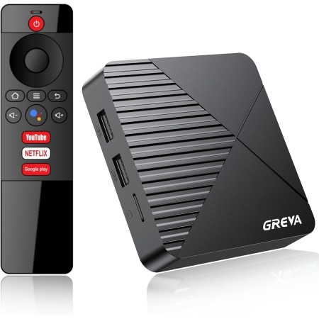 GREVA Android TV Box 13.0, Smart TV Box Android 4GB RAM 64GB ROM RK3528mini Quad-Core 64bit Cortex-A53 Chip, 8K Ultra HD