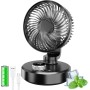 ITJMRJP Ventilador de Mesa Silencioso Ventilador Pequeño Portatil Mini USB 6000mAh Bateria Recargable 6 Velocidades Pantalla LED