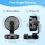 ITJMRJP Ventilador de Mesa Silencioso Ventilador Pequeño Portatil Mini USB 6000mAh Bateria Recargable 6 Velocidades Pantalla LED