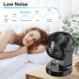 ITJMRJP Ventilador de Mesa Silencioso Ventilador Pequeño Portatil Mini USB 6000mAh Bateria Recargable 6 Velocidades Pantalla LED