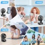 ITJMRJP Ventilador de Mesa Silencioso Ventilador Pequeño Portatil Mini USB 6000mAh Bateria Recargable 6 Velocidades Pantalla LED