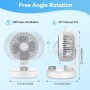 ITJMRJP Ventilador de Mesa Silencioso Ventilador Pequeño Portatil Mini USB 6000mAh Bateria Recargable 6 Velocidades Pantalla LED