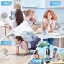 ITJMRJP Ventilador de Mesa Silencioso Ventilador Pequeño Portatil Mini USB 6000mAh Bateria Recargable 6 Velocidades Pantalla LED