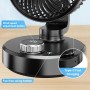 ITJMRJP Ventilador de Mesa Silencioso Ventilador Pequeño Portatil Mini USB 6000mAh Bateria Recargable 6 Velocidades Pantalla LED