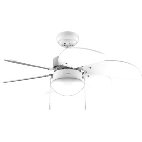 Cecotec Ventilador de Techo con Luz EnergySilence Aero 3600 Vision Full White. 50 W, Diámetro 36”, 3 Velocidades, 6 Aspas