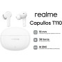 realme T110 Auriculares Bluetooth, Bluetooth 5.4, Cancelación de Ruido de enc IA, Auriculares inalámbricos In-Ear, Bass Driver