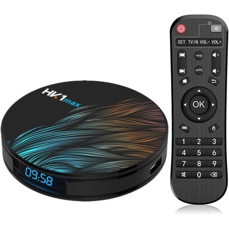 DWO EUROPE Android TV Box 11.0, HK1 MAX Smart TV Box RK3318 4GB RAM 32GB ROM USB 3.0 Ultra HD 1080P 4K HDR WiFi 2.4GHz 5.8GHz BT