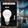 V-TAC 3x Bombillas LED E27 - A60, 8,5W (Equivalente a 60W) - 806 Lumen - 6500K Blanco Frìo - Apertura del Haz de Luz 200° -