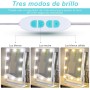 Anpro Luces LED Kit con 10 Bombillas regulables,3 Modos Ajustable de Color,Luz Espejo Maquillaje,Tocador, Baño,Regalo para