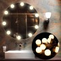 Anpro Luces LED Kit con 10 Bombillas regulables,3 Modos Ajustable de Color,Luz Espejo Maquillaje,Tocador, Baño,Regalo para