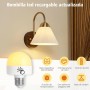 Bombillas recargables con cronómetro y control remoto, bombillas de fotobatería ajustables con base magnética, bombillas LED de